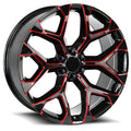 Snowflake Gloss Black Candy Red Milled