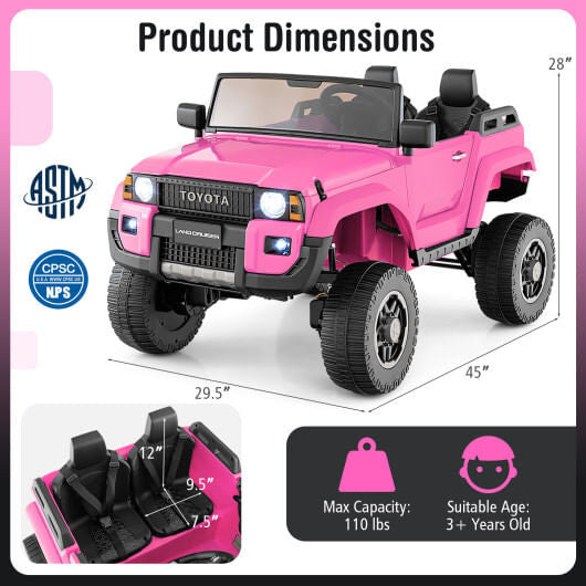 24V 2 Seater Ride on Car 4WD/2WD Switchable for Kids with Remote for Ages 3+-Black